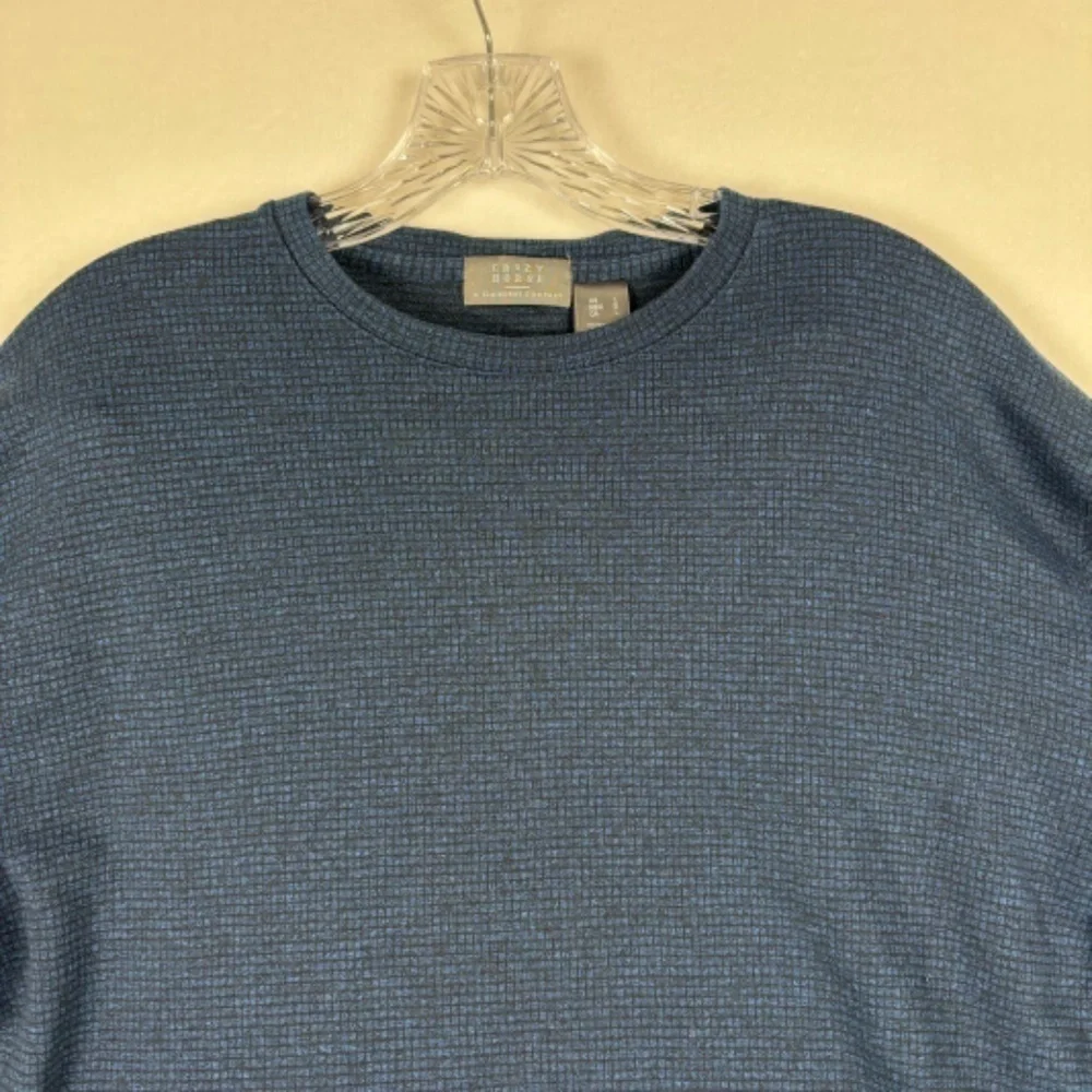 Crazy Horse Shirt Mens L Long Sleeve Blue Casual Claiborne Company